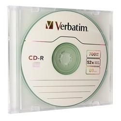 (65513) Диск CD-R Verbatim 700Mb 52x Slim case (1шт) (43415) - фото 10392