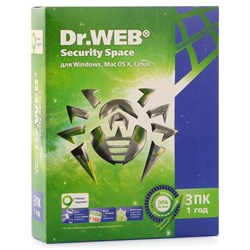 (1005247) ПО DR.Web Security Space Pro 3 ПК/1 год (AHW-B-12M-3-A2) - фото 10805