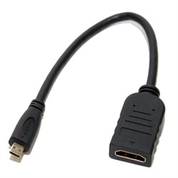 (107069)  Переходник HDMI (F) -> micro HDMI (M), v1.4b,  0,15m, позолоченные контакты, 5bites (BC-HDM2AF) - фото 11547