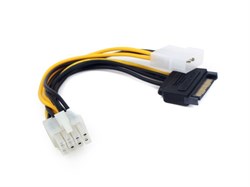 (1011120) Cablexpert Разветвитель питания Molex+SATA->PCI-Express 8pin, для подключения в/к PCI-Е (8pin) к б/п ATX (CC-PSU-82) - фото 13447