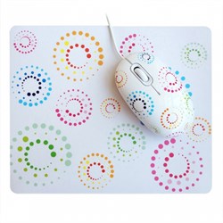 (110354) Мышь CBR Rainbow + коврик, 3 кнопоки, USB, Белая с рисунком - фото 13547
