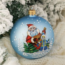 Шар "Дед Мороз и Снегурочка" 8,5 смручная работа, стекло, РОССИЯ   2586770 - фото 14533