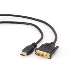 (1011991) Кабель HDMI-DVI Cablexpert CC-HDMI-DVI-10MC, 19M/19M, 10м, single link, черный, позол.разъемы, экран, пакет - фото 20200