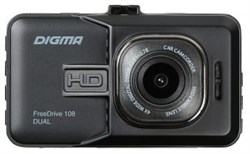(1027108) Видеорегистратор Digma FreeDrive 108 DUAL черный 1.3Mpix 1080x1920 1080p 140гр. GP2248 - фото 22007