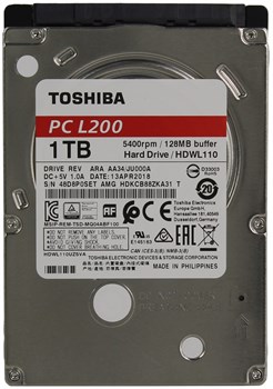 (1014857) Жесткий диск Toshiba SATA-III 1Tb HDWL110EZSTA L200 Slim (5400rpm) 128Mb 2.5" Rtl - фото 22608