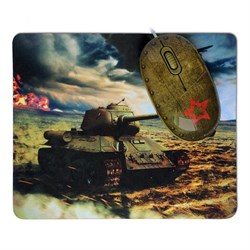 (1006248) Мышь сувенирная+ коврик CBR Tank Battle,  1200 dpi, рисунок, USB, Tank - фото 31764