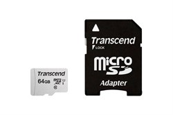(1016085) Флеш карта microSDXC 64Gb Class10 Transcend TS64GUSD300S-A + adapter - фото 32026