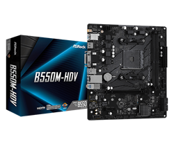 (1021159) Материнская плата Asrock B550M-HDV Soc-AM4 AMD B550 2xDDR4 mATX AC`97 8ch(7.1) GbLAN RAID+VGA+DVI+HD - фото 38835