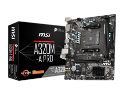(1019327) Материнская плата MSI A320M-A PRO Soc-AM4 AMD A320 2xDDR4 mATX AC`97 8ch(7.1) GbLAN RAID+DVI+HDMI - фото 38841