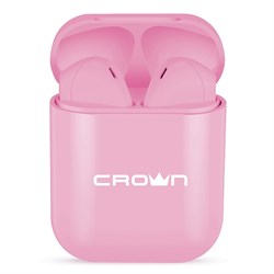 (1021964) Беспроводные наушники CROWN CMTWS-5005 pink (Bluetooth 5.0, батарея в чехле 400мАч, батарея в наушниках 40мАч, время воспроизведения до 10 часов при использовании зарядного чехла, вызов голосового помощника) - фото 40672