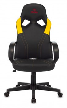 (1024558) Кресло игровое Zombie RUNNER черный/желтый искусственная кожа крестовина пластик - фото 40819