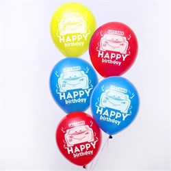 (1025136) Воздушные шары "С Днем Рождения", Тачки, (набор 5 шт) 5097852 - фото 43914