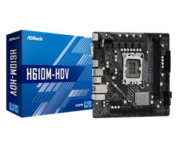 (1031928) Материнская плата Asrock H610M-HDV Soc-1700 Intel H610 2xDDR4 mATX AC`97 8ch(7.1) GbLAN+VGA+HDMI+DP - фото 47058