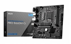 (1031712) Материнская плата MSI PRO B660M-G DDR4 Soc-1700 Intel B660 2xDDR4 mATX AC`97 8ch(7.1) 2.5Gg+VGA+HDMI - фото 47757