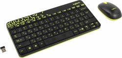(1010138) Клавиатура + мышь Logitech MK240 клав:черный/жёлтый мышь:черный/жёлтый USB беспроводная slim Multime 920-008213 - фото 6216