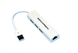 (1008829) Адаптер USB 2.0 LAN c хабом USB на 3 порта KS-is (KS-311) - фото 7345