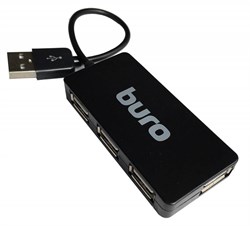 (1008908) Разветвитель USB 2.0 Buro BU-HUB4-U2.0-Slim 4порт. черный - фото 7419
