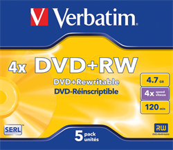 (1010385) Перезаписываемый компакт-диск Verbatim 43297 DVD+RW Slim Color - фото 9777