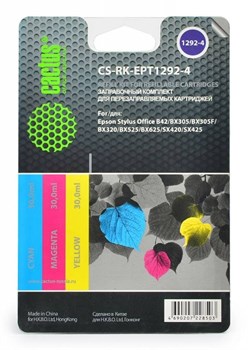 (1001548) Заправка для перезаправляемых картриджей CACTUS CS-RK-EPT1292-4 для Epson Stylus B42, цветная, 3x30 - фото 9966