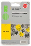 (1001568) Картридж Cactus CS-CLI451Y для Canon MG 6340/ 5440 IP7240 желтый