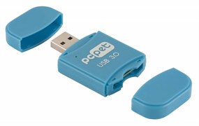 (1006096) Устройство чтения карт памяти PC Pet BW-P3019A blue голубой (all-in-1) USB3.0 ext