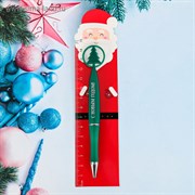 Ручка с линейкой "Счастливый Дед Мороз"   3580030