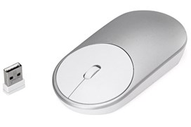 (1014424) Мышь Xiaomi Mi Portable Mouse серебристый оптическая (1200dpi) беспроводная BT для ноутбука (2but)