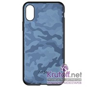 (1014408) Накладка Dotfes G07 Camouflage Style Case для iPhone X/XS (blue)