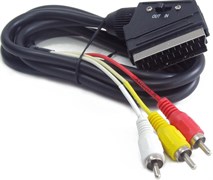 (1016432) Кабель аудио/видео Cablexpert CCV-519-001, SCART / 3xRCA, с переключателем направления сигнала, 1.8м