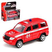 (1023284) Машина металлическая "Пожарная служба", масштаб 1:50, инерция    5034180