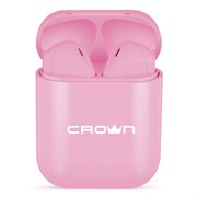 (1021964) Беспроводные наушники CROWN CMTWS-5005 pink (Bluetooth 5.0, батарея в чехле 400мАч, батарея в наушниках 40мАч, время воспроизведения до 10 часов при использовании зарядного чехла, вызов голосового помощника)