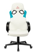 (1024061) Кресло игровое Бюрократ ZOMBIE RUNNER белый/голубой искусственная кожа крестовина пластик