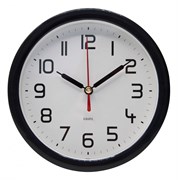 (1025503) Часы настенные аналоговые Бюрократ Alarm-R15P D15см черный/белый ALARM-R15P/BLACK