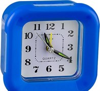 (1030607) Perfeo Quartz часы-будильник "PF-TC-003", квадратные 9,5*9,5 см, подсветка, синие