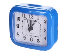 (1030609) Perfeo Quartz часы-будильник "PF-TC-004", прямоугольные 8*7,5 см, синие