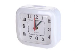 (1030608) Perfeo Quartz часы-будильник "PF-TC-004", прямоугольные 8*7,5 см, белые