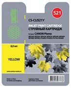 (3330024)  Картридж струйный Cactus CS-CLI521Y желтый для принтеров CANON PIXMA MP540/  MP550/  MP620/  MP630/  MP640/  MP660/  MP980/  MP990; iP3600/  iP4600/  iP4700; MX860, 446 стр., 9