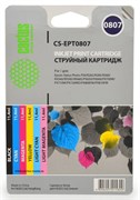 (1001571) Комплект картриджей Cactus CS-EPT0807 черный/ желтый/ голубой/ пурпурный/ светло-голубой/ светло-пурпурный